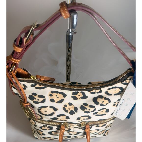 NWT Rare Dooney & Bourke Leopard Print Small Zipper Pocket Satchel - Picture 6 of 16